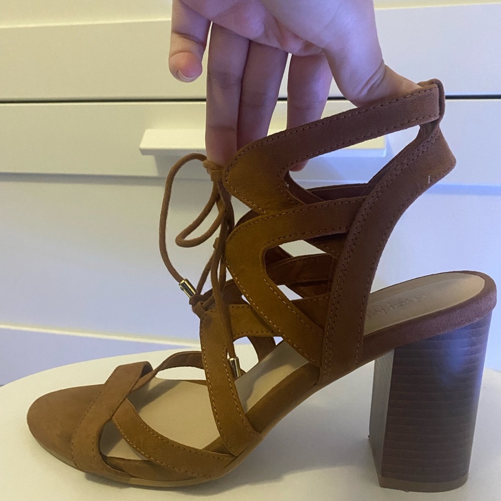 Charlotte Russe Camel Gladiator High Heels